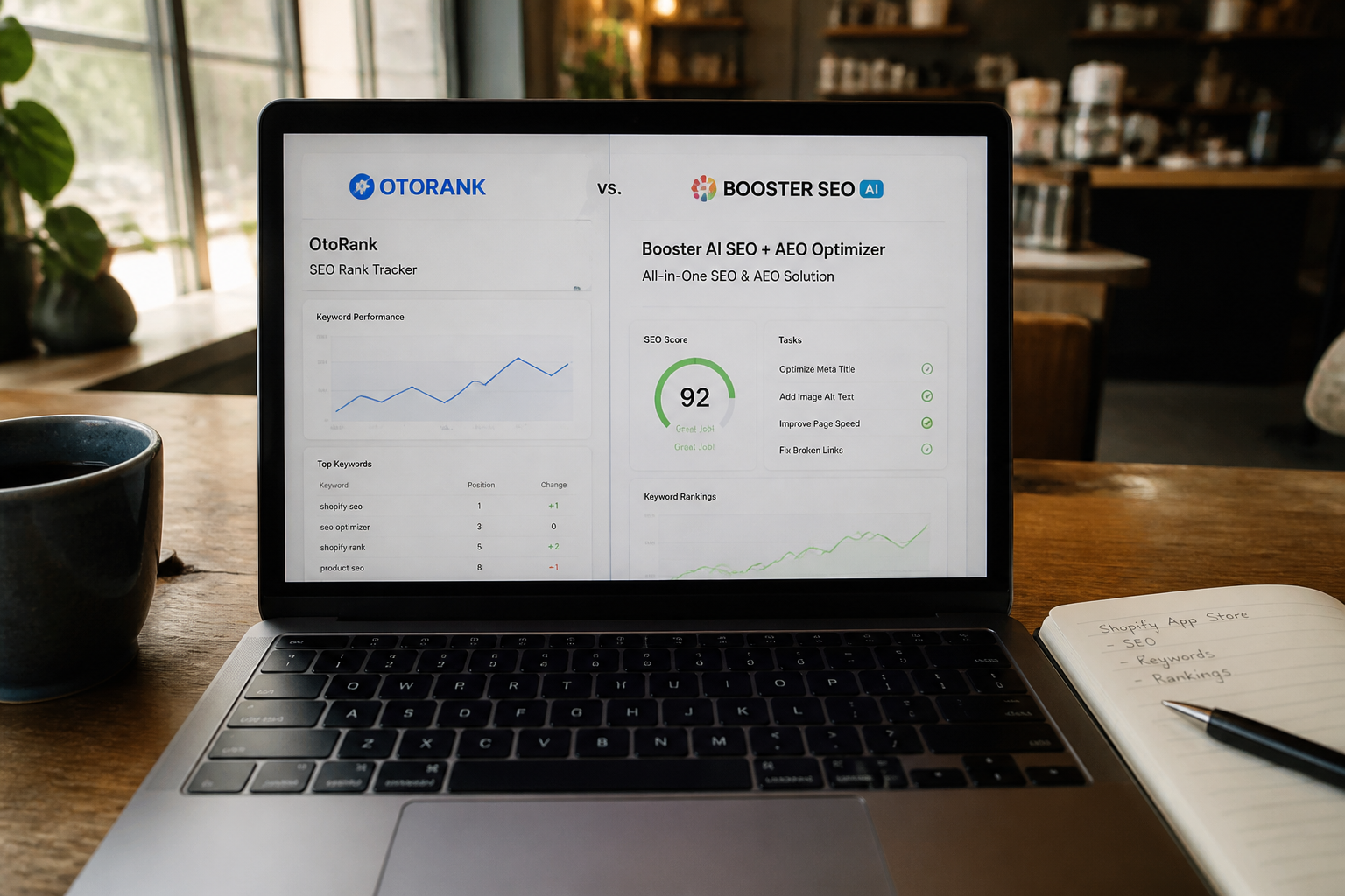 OtoRank vs. Booster AI SEO + AEO Optimizer: A Feature-by-Feature Comparison